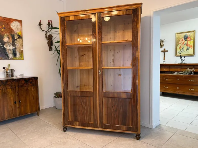 New Pamono Biedermeier Display Cabinet in Glass