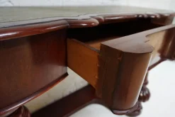 Pamono Biedermeier Mahogany Wall Console Table or Desk with Leather Inlay Top and Drawer><noscript><img width=