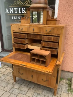 Best Pamono Biedermeier Pearwood Secretary, 1800s