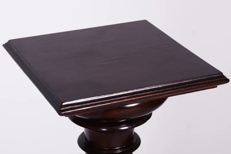 Pamono Biedermeier Pedestal in Stained Walnut, Austria, 1840s> Pedestals And Columns