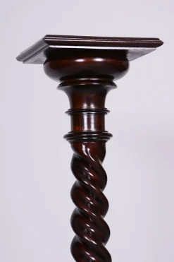 Pamono Biedermeier Pedestal in Stained Walnut, Austria, 1840s><noscript><img width=