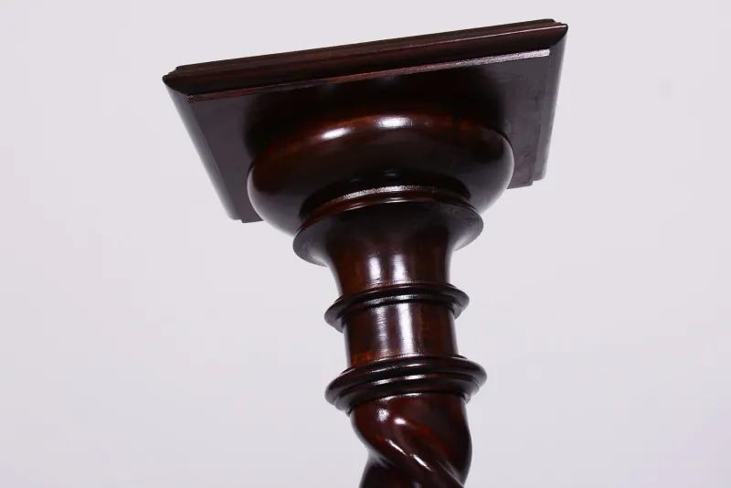 Pamono Biedermeier Pedestal in Stained Walnut, Austria, 1840s> Pedestals And Columns