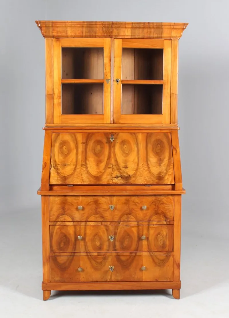 Outlet Pamono Biedermeier Secretaire with Brass Handles, 1845