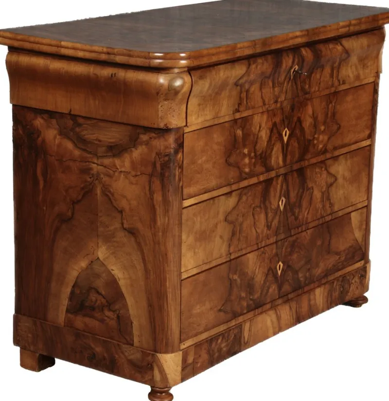 Pamono Biedermeier Secretary Chest in Walnut, 1830s> Secretaires