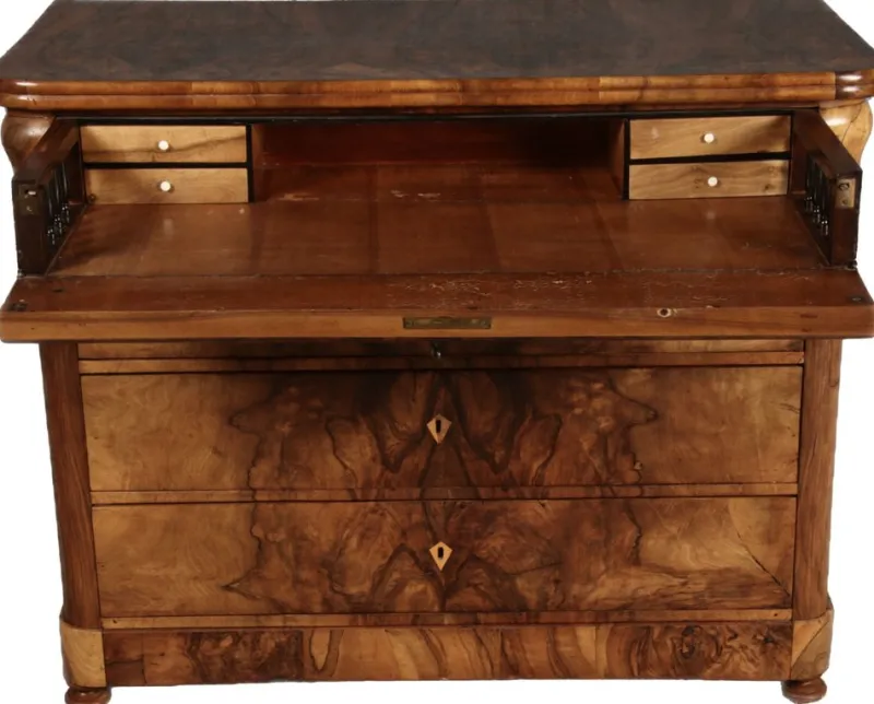 Pamono Biedermeier Secretary Chest in Walnut, 1830s> Secretaires