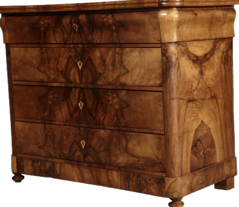 Pamono Biedermeier Secretary Chest in Walnut, 1830s> Secretaires