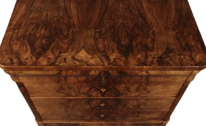 Pamono Biedermeier Secretary Chest in Walnut, 1830s> Secretaires