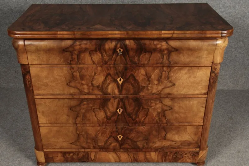 Pamono Biedermeier Secretary Chest in Walnut, 1830s> Secretaires