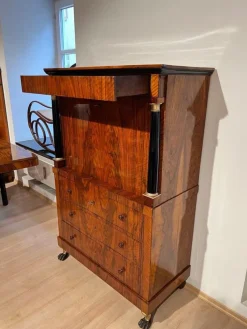 Pamono Biedermeier Secretary in Walnut and Maple, 1820