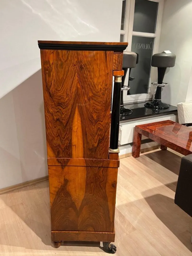 Pamono Biedermeier Secretary in Walnut and Maple, 1820