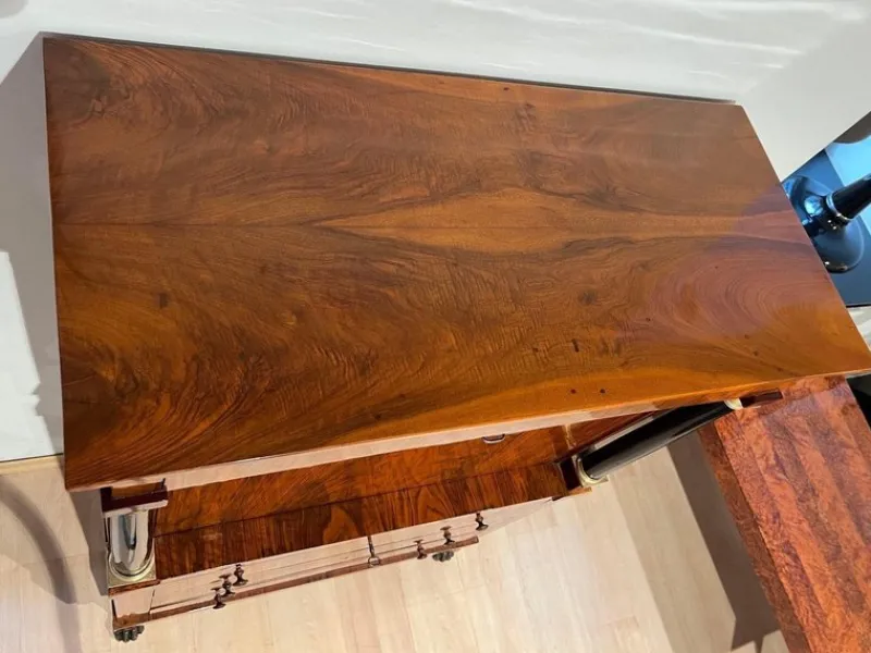Pamono Biedermeier Secretary in Walnut and Maple, 1820