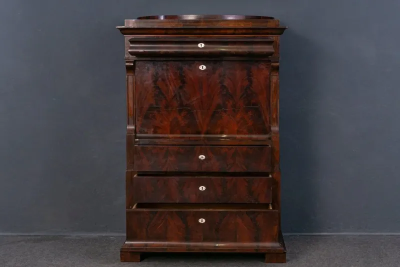 Pamono Biedermeier Secretary in Mahogany> Secretaires