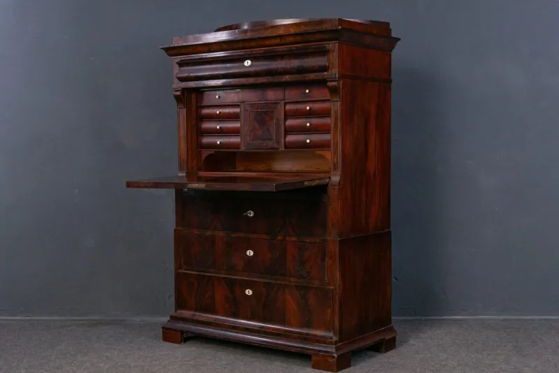 Pamono Biedermeier Secretary in Mahogany> Secretaires