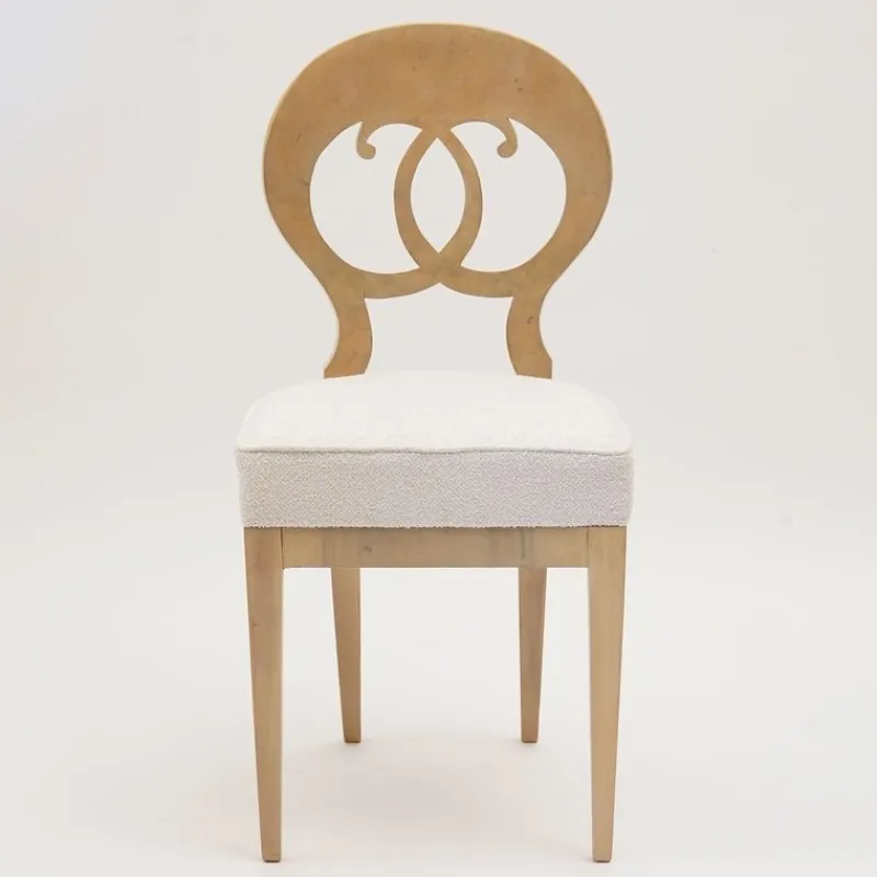 Pamono Biedermeier Style White Eclectica Dining Chairs by Silvio Piattelli, Set of 8> Seating