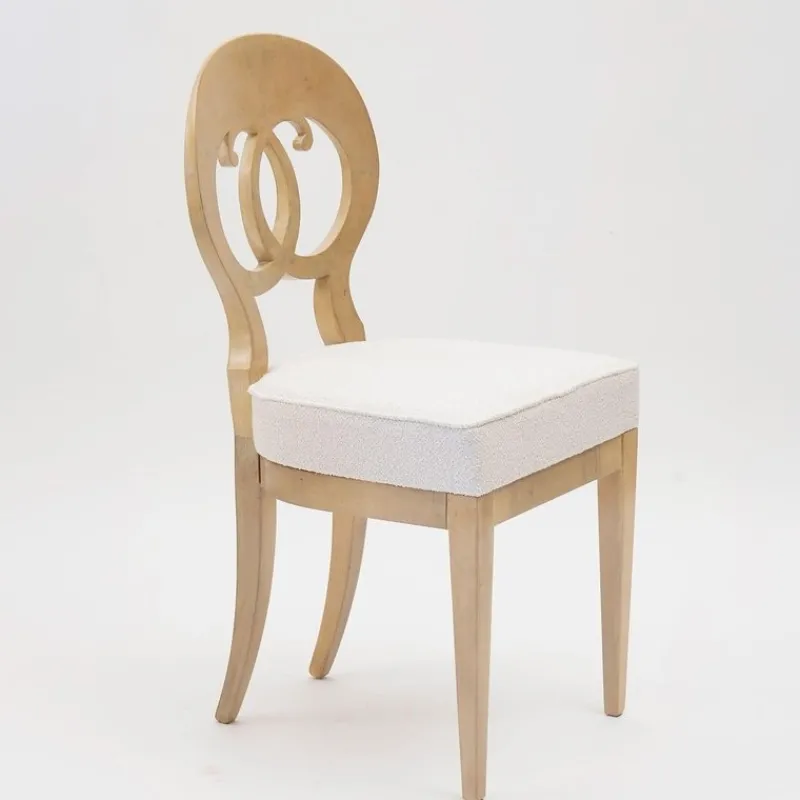 Pamono Biedermeier Style White Eclectica Dining Chairs by Silvio Piattelli, Set of 8> Seating