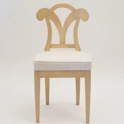 Pamono Biedermeier Style White Eclectica Dining Chairs by Silvio Piattelli, Set of 8><noscript><img width=