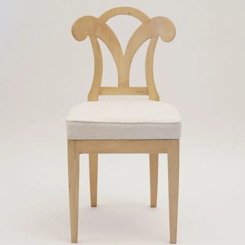 Pamono Biedermeier Style White Eclectica Dining Chairs by Silvio Piattelli, Set of 8> Seating