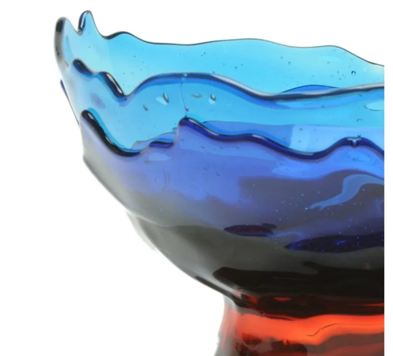Pamono Big Collina Vase Extra Colour, Fish Design by Gaetano Pesce, Clear Light Blue, Clear Blue, Dark Ruby> Tabletop