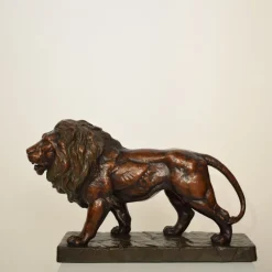 Best Pamono Big German Art Deco Lion Sculpture in Ceramic, Terracotta Copper, 1930