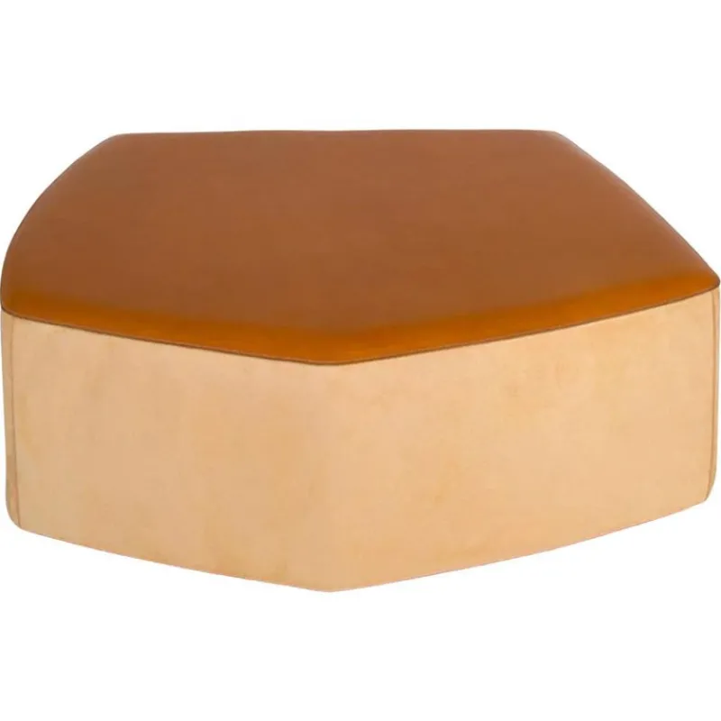 Pamono Big Pouf in Vegetable Leather with Suede and Poplar Plywood by Oscar Maschera> Seating