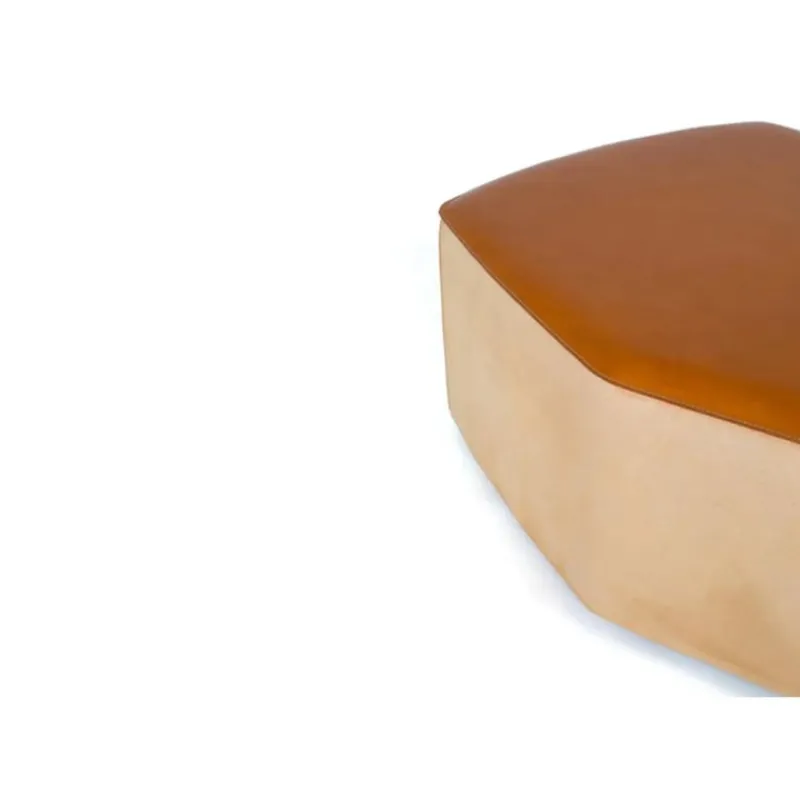Pamono Big Pouf in Vegetable Leather with Suede and Poplar Plywood by Oscar Maschera> Seating