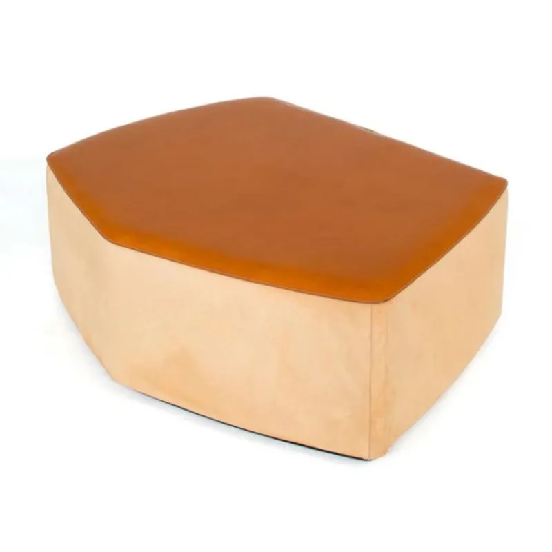 Pamono Big Pouf in Vegetable Leather with Suede and Poplar Plywood by Oscar Maschera> Seating