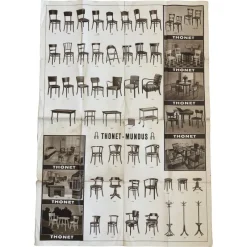 Best Pamono Big Vintage Thonet Furniture Poster, 1920s