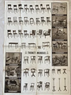 Best Pamono Big Vintage Thonet Furniture Poster, 1920s