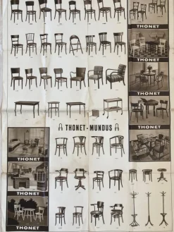 Best Pamono Big Vintage Thonet Furniture Poster, 1920s