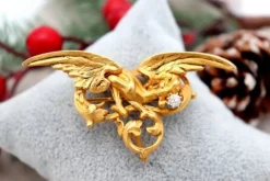 Online Pamono Bird Shaped Gold Brooch