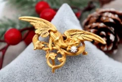 Online Pamono Bird Shaped Gold Brooch