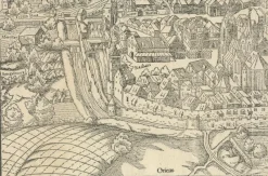 Outlet Pamono Bird's Eye View Woodcut Map of Rouffach, France, by Sebastian Münster, 1554