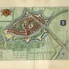 Pamono Bird's-Eye View Map of Brielle by Blaeu, Netherlands, 1649