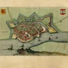 Pamono Bird's-Eye View Map of Hasselt by Blaeu, Netherlands, 1649> Wall Decor