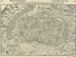 Hot Pamono Birds-Eye View of Colmar, 1552