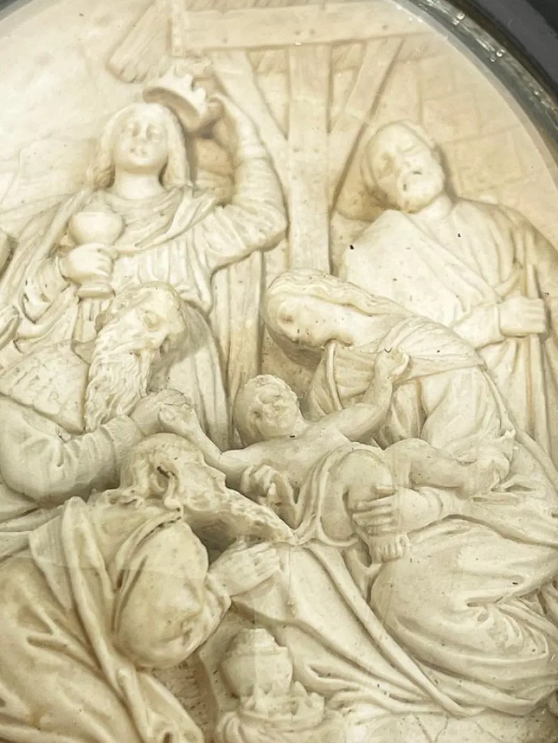 Pamono Birth of Christ, 19th Century, Meerschaum, Framed> Classical