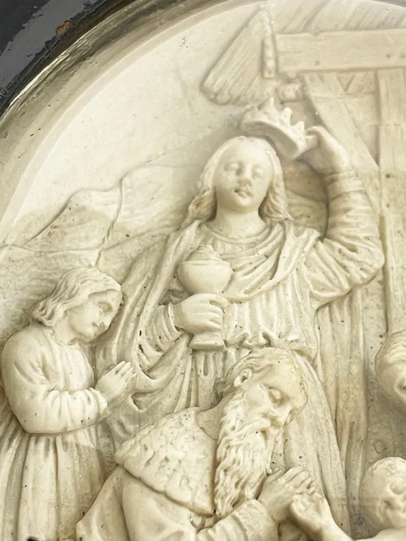 Pamono Birth of Christ, 19th Century, Meerschaum, Framed> Classical