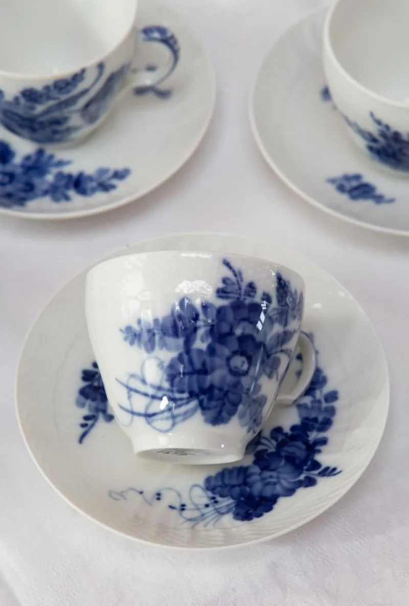 Pamono Blå Blomst Blue Flower Coffee Service from Royal Copenhagen, Set of 53> Coffee & Tea Service