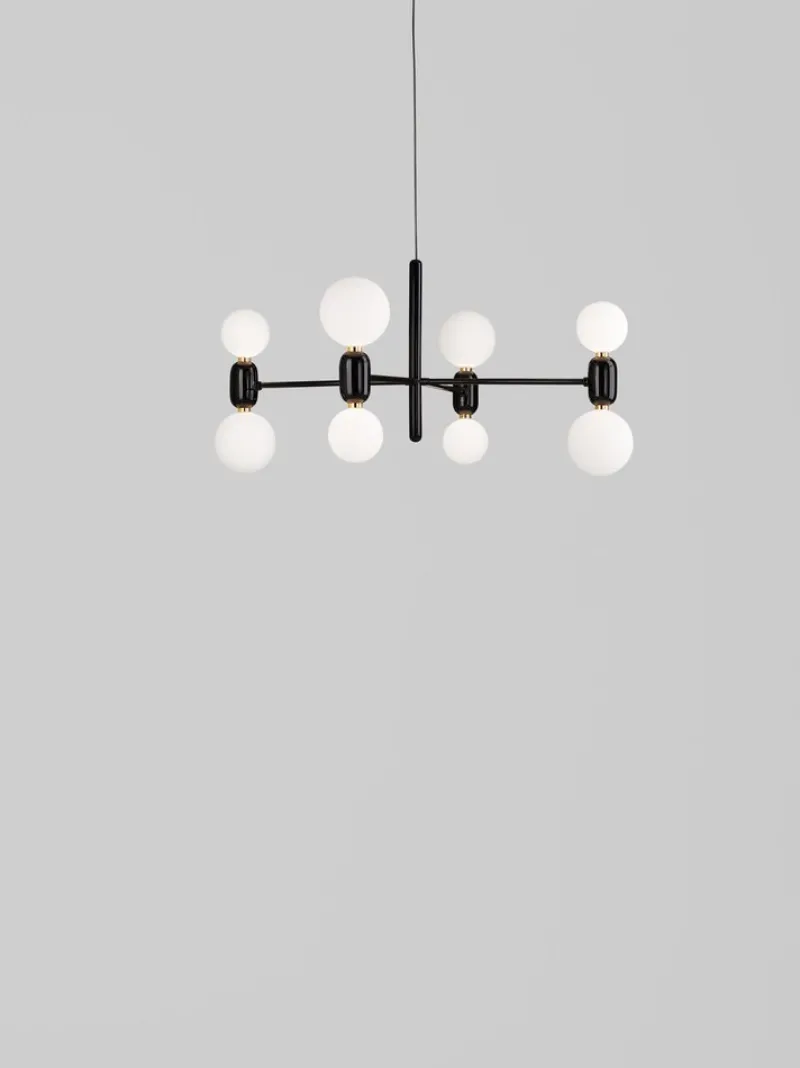Outlet Pamono Black Aballs Chandelier 4 by Parachilna