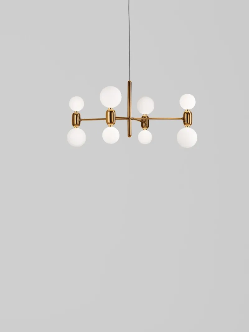 Pamono Black Aballs Chandelier 12 by Parachilna> Ceiling Lights