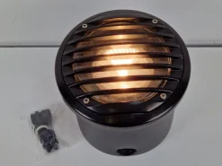 Pamono Black Aluminum Ground Spot by Simes Lighting, 1980s><noscript><img width=