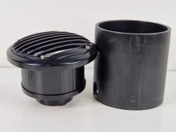 Pamono Black Aluminum Ground Spot by Simes Lighting, 1980s><noscript><img width=