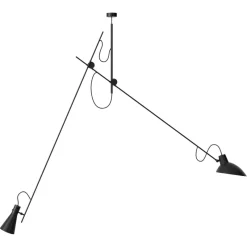 Pamono Black and Black Cinquanta Suspension Lamp by Vittoriano Viganò for Astep> Ceiling Lights