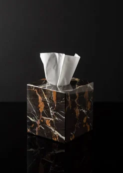 Online Pamono Black and Gold Marble Square Tissue Box by Royal Bee Design