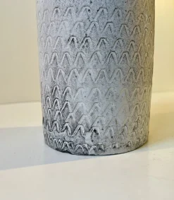 Pamono Black and White Ash Glazes Cylindrical Vase by Svend Hammershøi for Herman A. Kähler, 1930s><noscript><img width=
