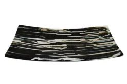 Pamono Black and White Murano Glass Marty R30 Plate by Stefano Birello for VéVé Glass><noscript><img width=