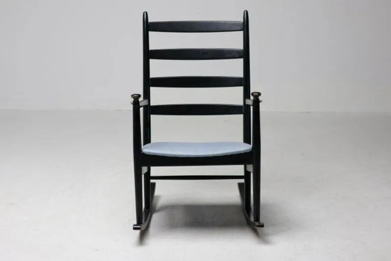 Online Pamono Black Beech Rocking Chair by Niels Eilersen, Denmark, 1960s