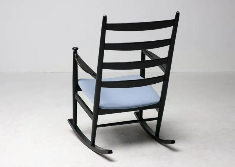 Online Pamono Black Beech Rocking Chair by Niels Eilersen, Denmark, 1960s