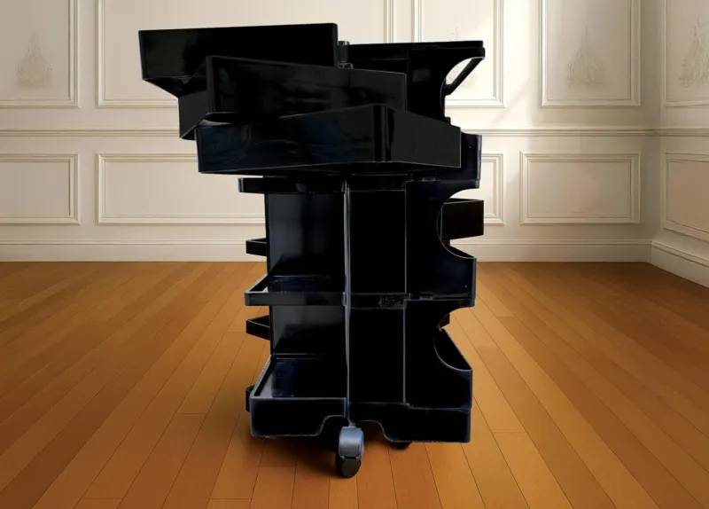 Pamono Black Boby Cart by Joe Colombo for Bieffeplast> Serving Bar Carts & Trolleys