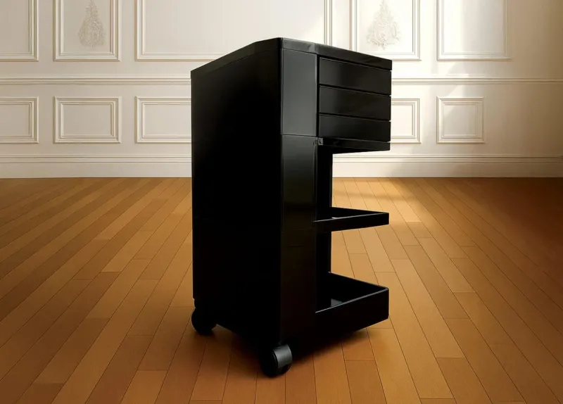 Pamono Black Boby Cart by Joe Colombo for Bieffeplast> Serving Bar Carts & Trolleys